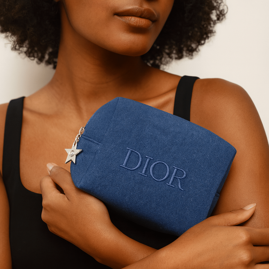 DIOR Pochette DENIM zippée à fermeture éclair