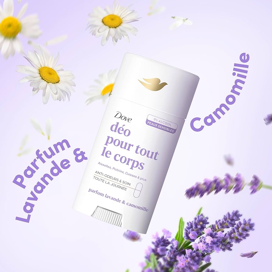 Dove Déodorant stick 0% Alcool Lavande et Camomille