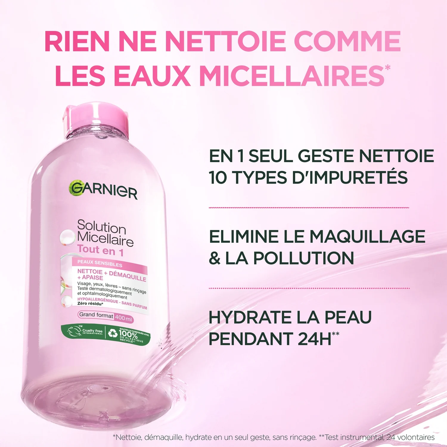 Garnier Skin Active – Solution Micellaire Tout-en-1 Peaux Sensibles (400 ml)