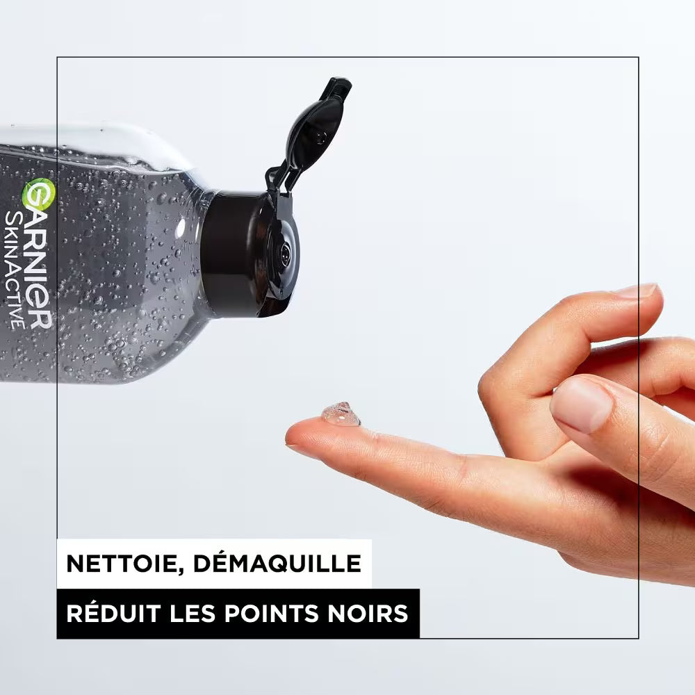 Gelée Micellaire Tout-en-1 au Charbon – Démaquillant, Nettoyant et Purifiant - Garnier
