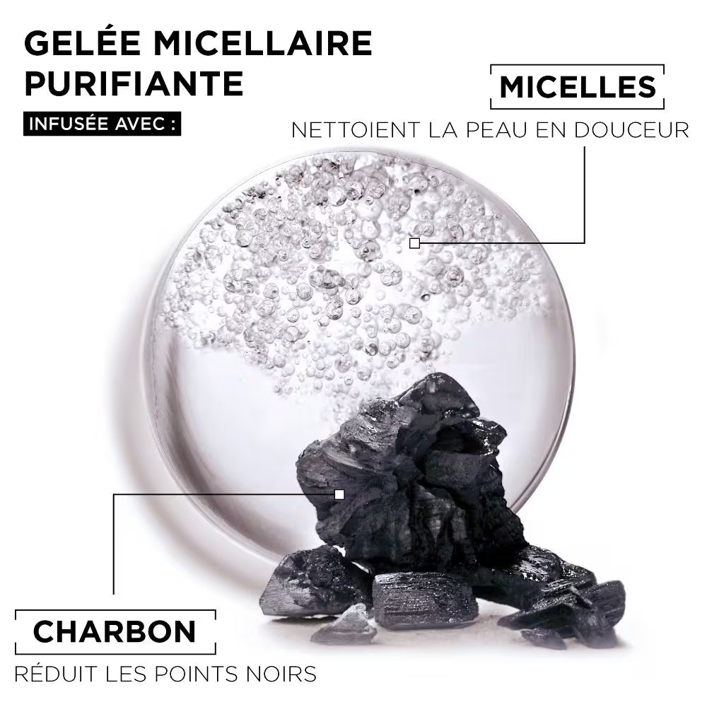 Gelée Micellaire Tout-en-1 au Charbon – Démaquillant, Nettoyant et Purifiant - Garnier
