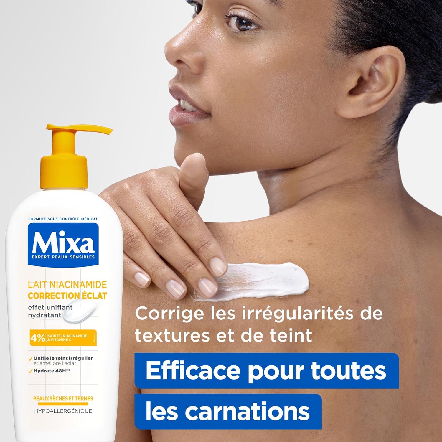 Mixa – Lait Corps Niacinamide Correction Éclat 250ml