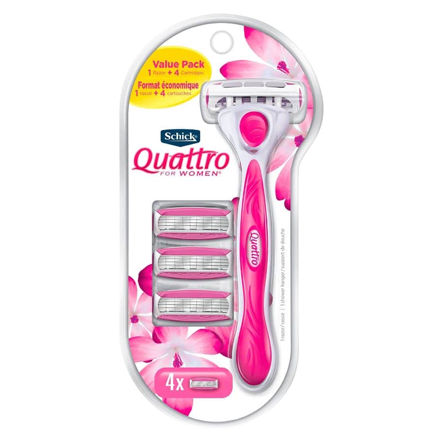Schick Quattro Rasoir 4 Lames + 3 Recharges