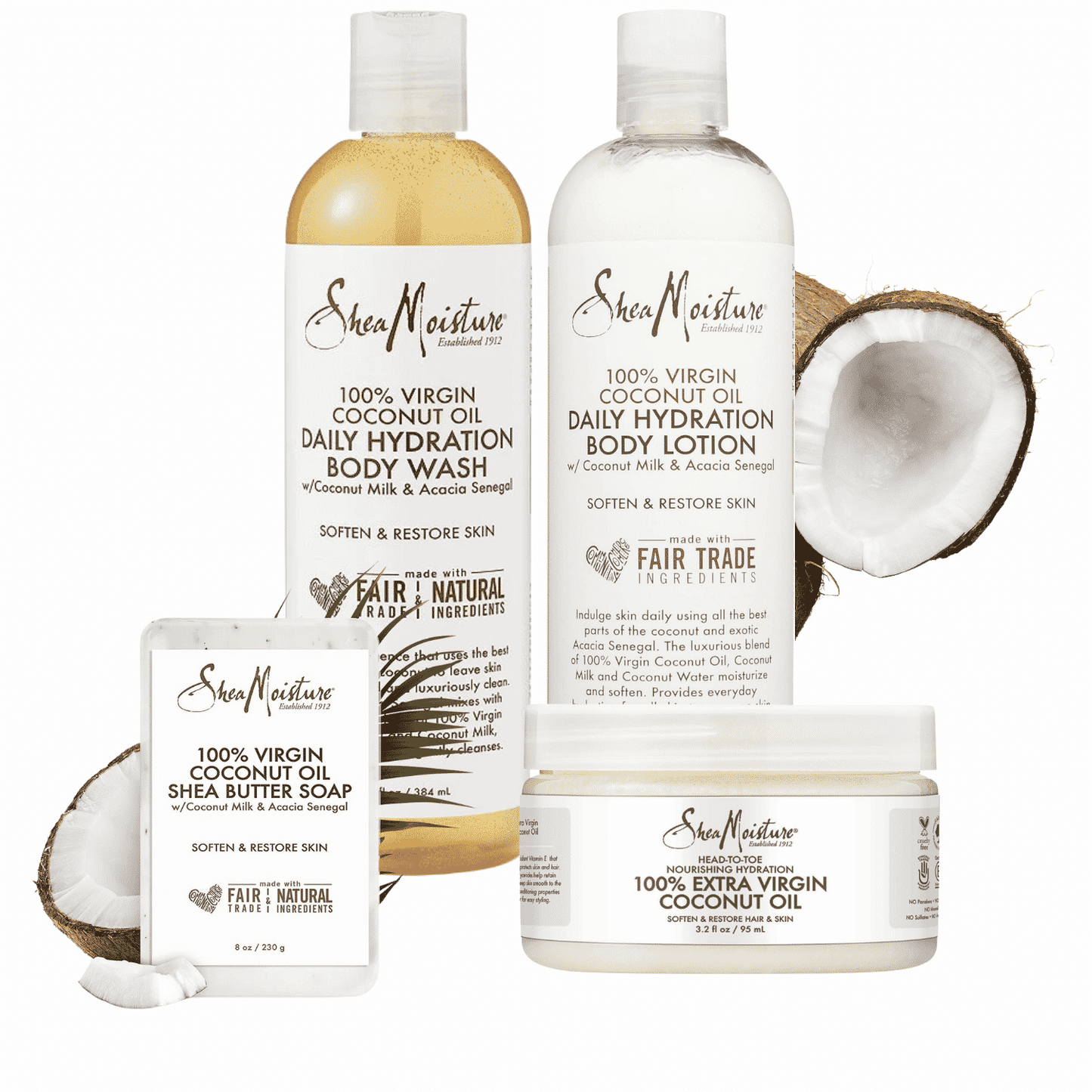 Shea Moisture Virgin Coconut Oil Gamme Corps - 4PCS