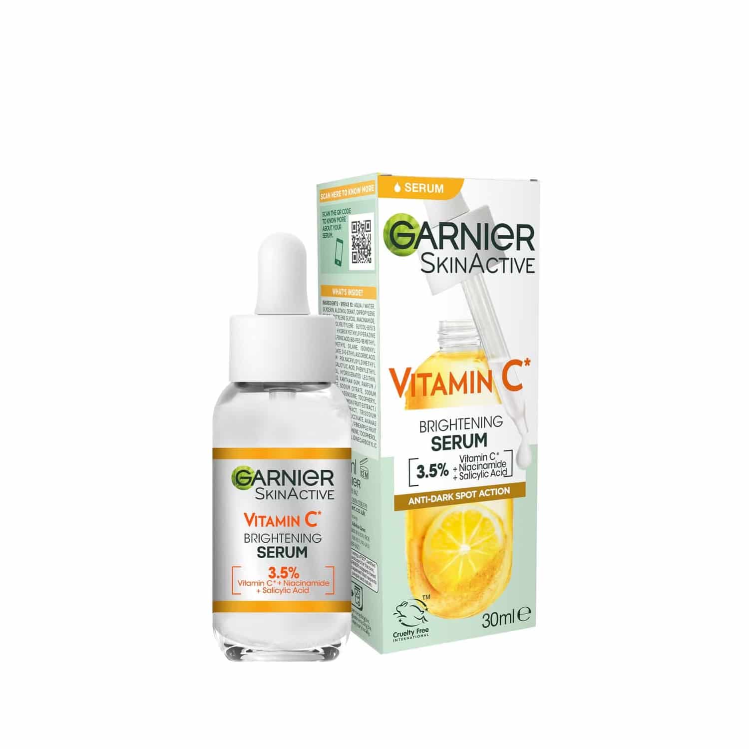 Garnier 3.5% Vitamine C, Niacinamide, Acide Salicylique - Sérum Anti Taches