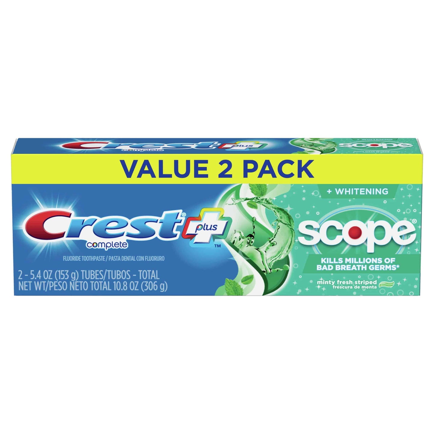 Crest Complete Plus Scope Dentifrice Blanchissant - Pack 2