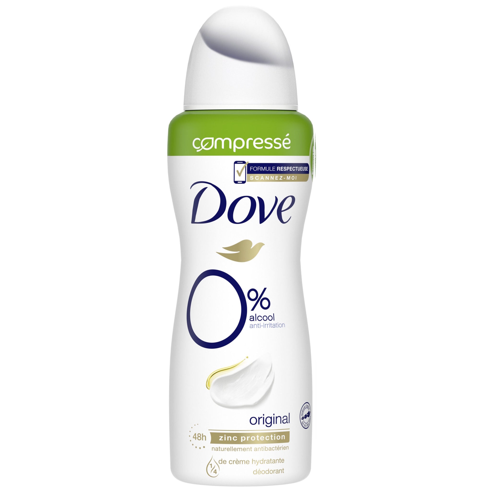 DOVE Déodorant 0% anti-transpirant Compressé - Original