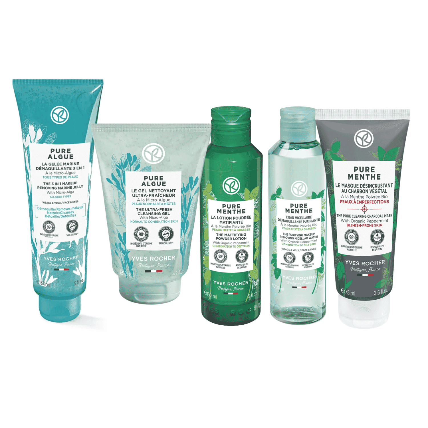 Yves Rocher Gamme Peaux Mixtes à Grasses - Menthe & Algue