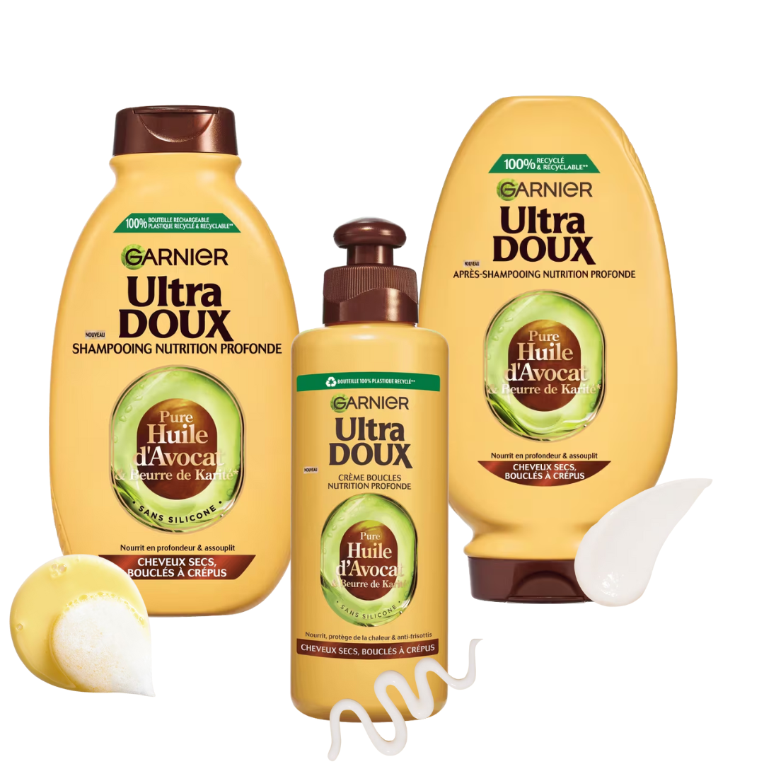 Garnier Ultra doux à l'Huile d'Avocat et Beurre de Karité TRIO