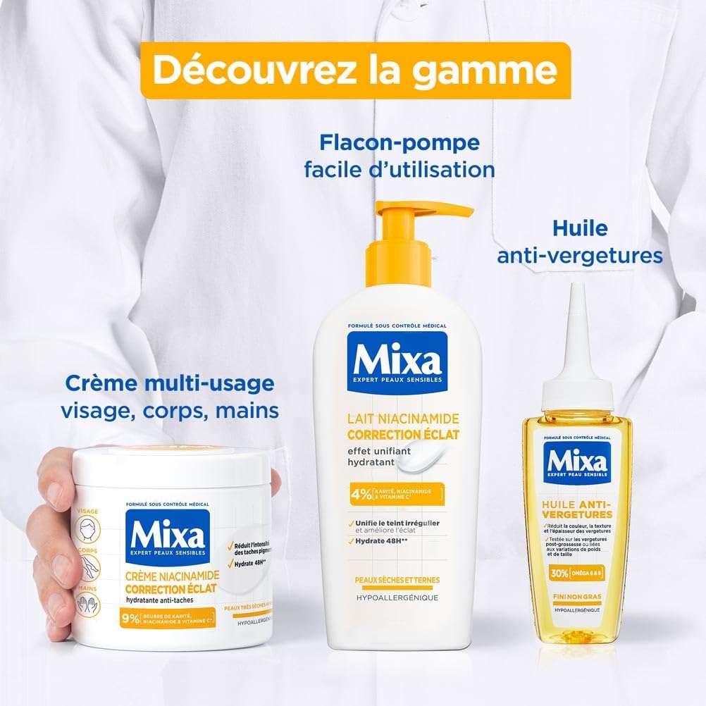 Mixa – Lait Corps Niacinamide Correction Éclat 250ml