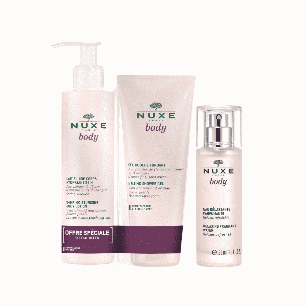 Nuxe Body Gel douche, Lait Fluide Corps Hydratant 24h & Parfum