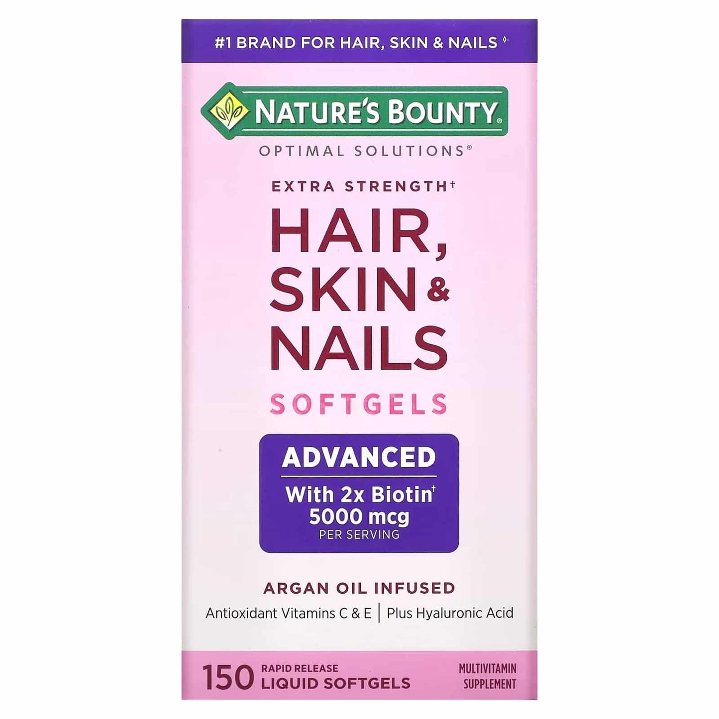 Nature's Bounty Gélules Extra Fortes pour Cheveux, Peau et Ongles