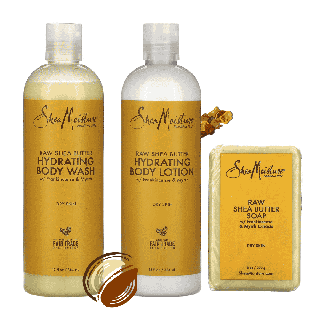 SheaMoisture Karité Raw Shea Butter - Gamme Corps 3pcs