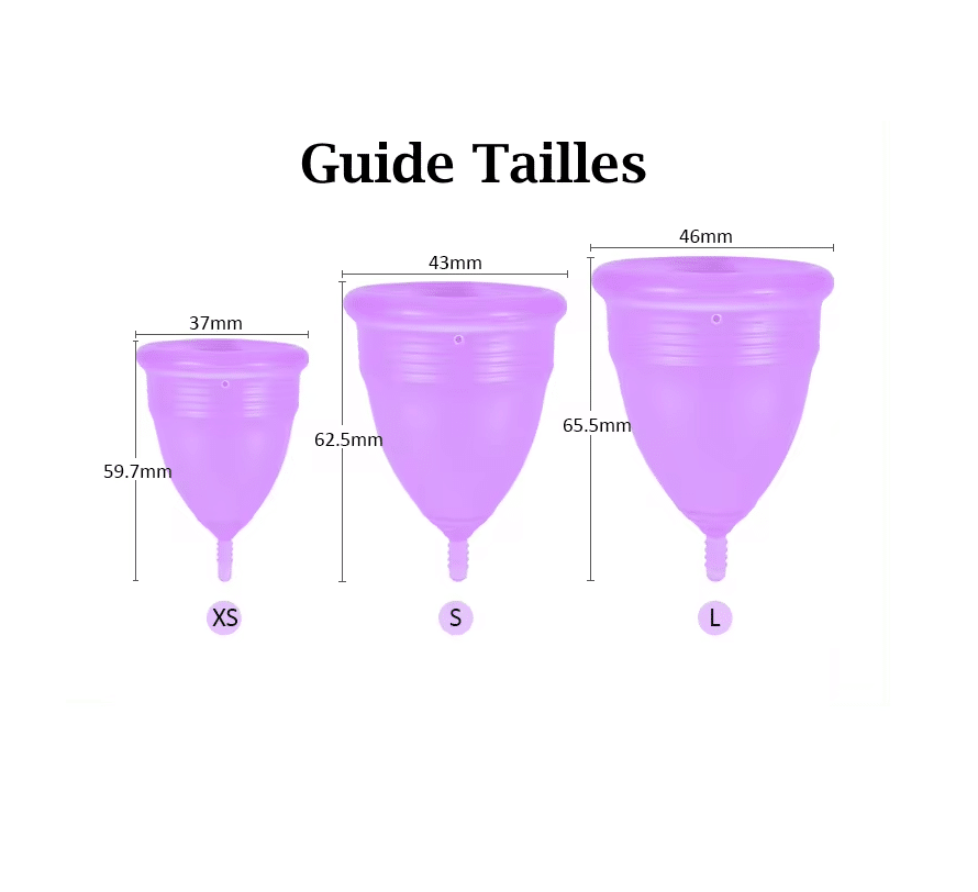 BintaBeauty Coupe Menstruelle Silicone Médicale - 3 Tailles L, S, XS