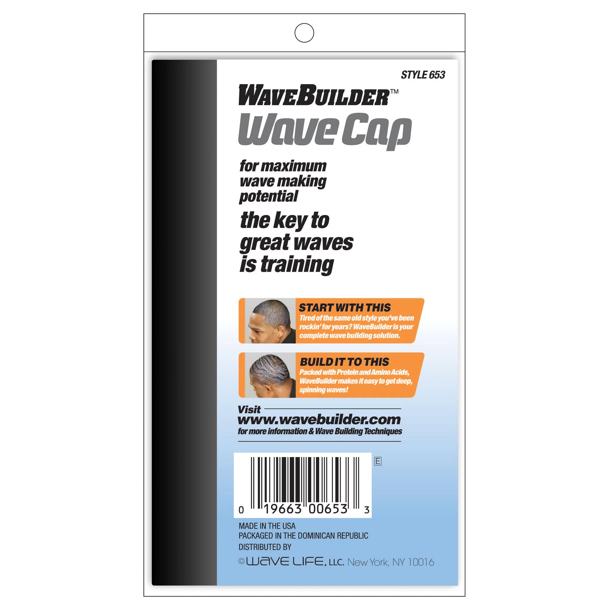 WaveBuilder Wave Cap, Noir, 2 pieces